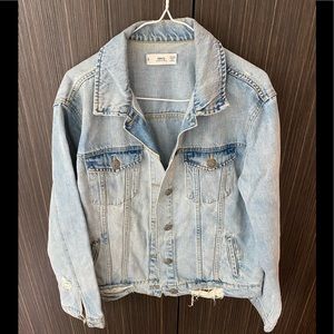 Mango light wash denim jacket